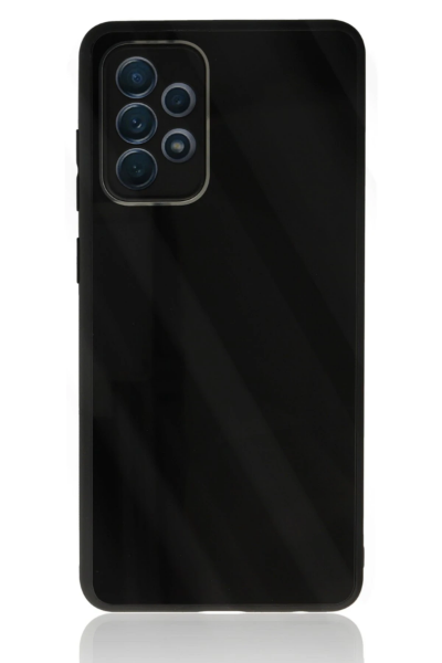 Newface Samsung Galaxy A72 Kılıf Glass Kapak - Siyah resmi