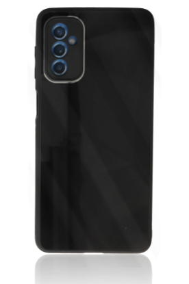 Newface Samsung Galaxy M52 5G Kılıf Glass Kapak - Siyah resmi