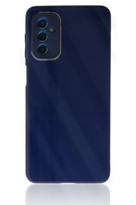 Newface Samsung Galaxy M52 5G Kılıf Glass Kapak - Lacivert resmi