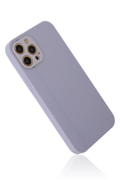 Newface iPhone 12 Pro Kılıf Glass Kapak - Lila resmi