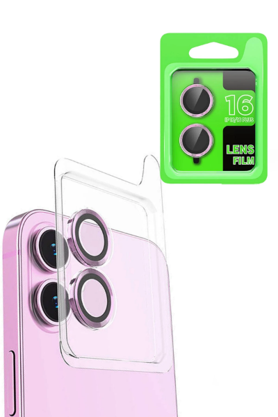 Newface iPhone 16 Plus Raze Metal Kamera Lens - Pembe resmi
