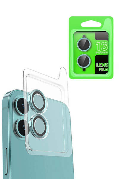 Newface iPhone 16 Plus Raze Metal Kamera Lens - Turkuaz resmi