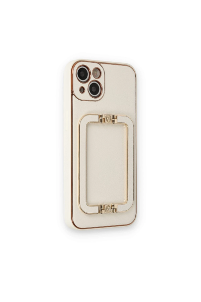 Newface iPhone 14 Kılıf Coco Elit Kapak - Beyaz resmi