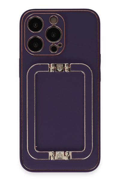 Newface iPhone 14 Pro Kılıf Coco Elit Kapak - Derin Mor resmi