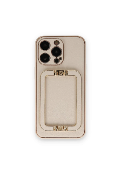 Newface iPhone 14 Pro Max Kılıf Coco Elit Kapak - Gold resmi