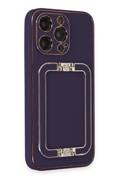 Newface iPhone 14 Pro Max Kılıf Coco Elit Kapak - Derin Mor resmi