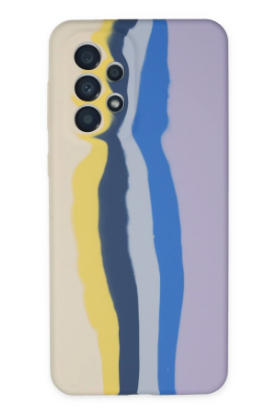 Newface Samsung Galaxy A53 5G Kılıf Ebruli Lansman Silikon - Sarı-Lila resmi