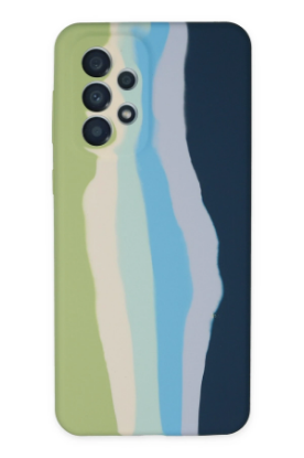 Newface Samsung Galaxy A53 5G Kılıf Ebruli Lansman Silikon - Yeşil-Koyu Yeşil resmi