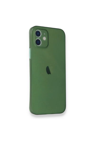 Newface iPhone 12 Mini Kılıf PP Ultra İnce Kapak - Yeşil resmi