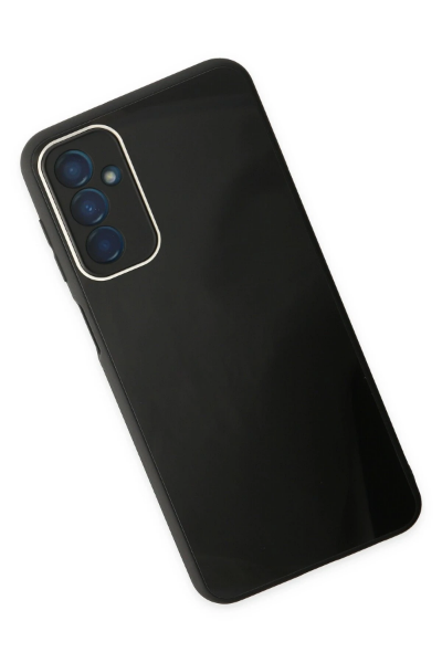 Newface Samsung Galaxy M23 Kılıf Glass Kapak - Siyah resmi