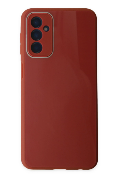 Newface Samsung Galaxy M23 Kılıf Glass Kapak - Bordo resmi