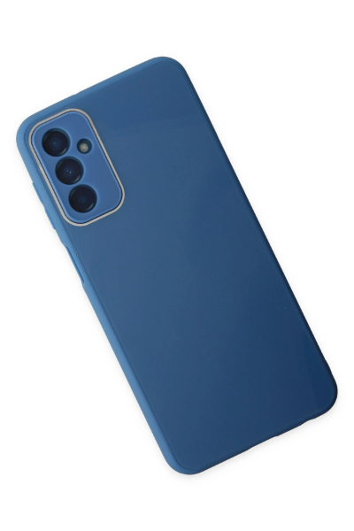 Newface Samsung Galaxy M23 Kılıf Glass Kapak - Mavi resmi