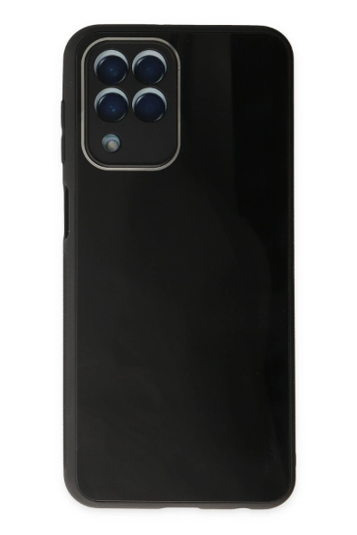 Newface Samsung Galaxy M33 Kılıf Glass Kapak - Siyah resmi