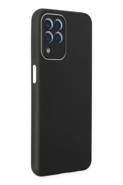 Newface Samsung Galaxy M33 Kılıf Glass Kapak - Siyah resmi