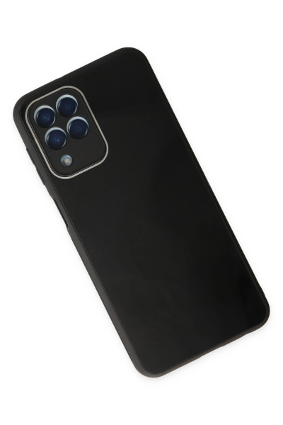 Newface Samsung Galaxy M33 Kılıf Glass Kapak - Siyah resmi