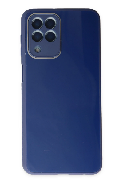 Newface Samsung Galaxy M33 Kılıf Glass Kapak - Lacivert resmi