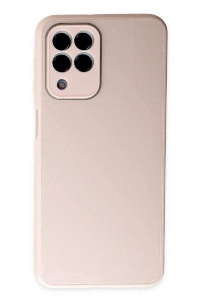 Newface Samsung Galaxy M33 Kılıf Glass Kapak - Pembe resmi