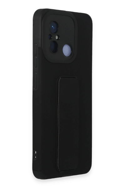Newface Xiaomi Redmi 12C Kılıf Mega Standlı Silikon - Siyah resmi