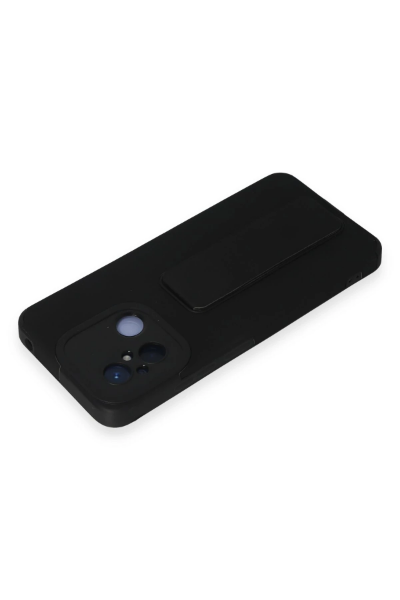 Newface Xiaomi Redmi 12C Kılıf Mega Standlı Silikon - Siyah resmi