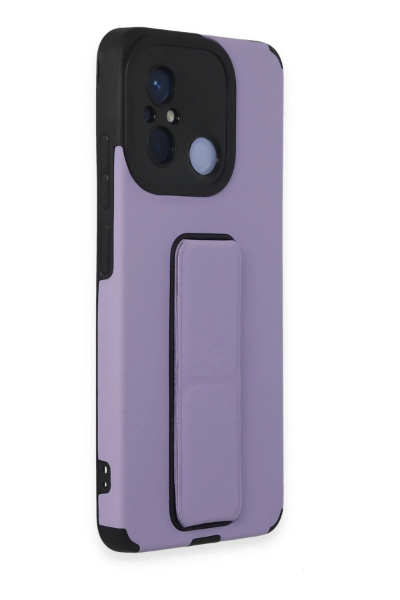 Newface Xiaomi Redmi 12C Kılıf Mega Standlı Silikon - Lila resmi