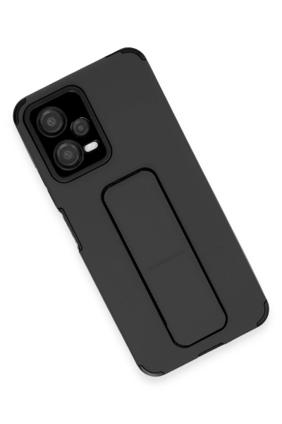 Newface Xiaomi Poco X5 5G Kılıf Mega Standlı Silikon - Siyah resmi