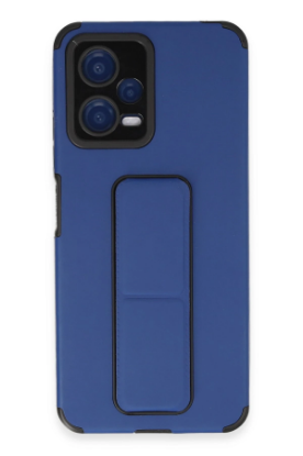 Newface Xiaomi Poco X5 5G Kılıf Mega Standlı Silikon - Mavi resmi