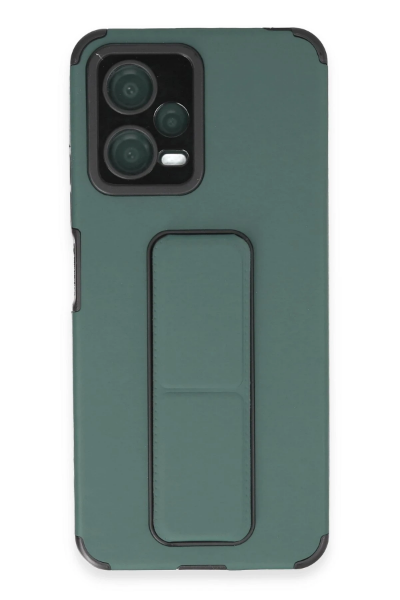 Newface Xiaomi Poco X5 5G Kılıf Mega Standlı Silikon - Yeşil resmi
