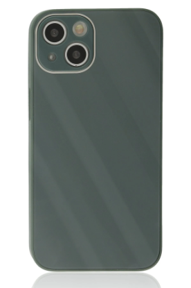 Newface iPhone 14 Plus Kılıf Glass Kapak - Koyu Yeşil resmi