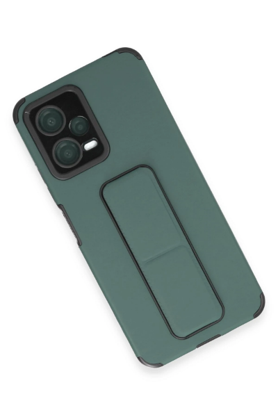 Newface Xiaomi Poco X5 5G Kılıf Mega Standlı Silikon - Yeşil resmi