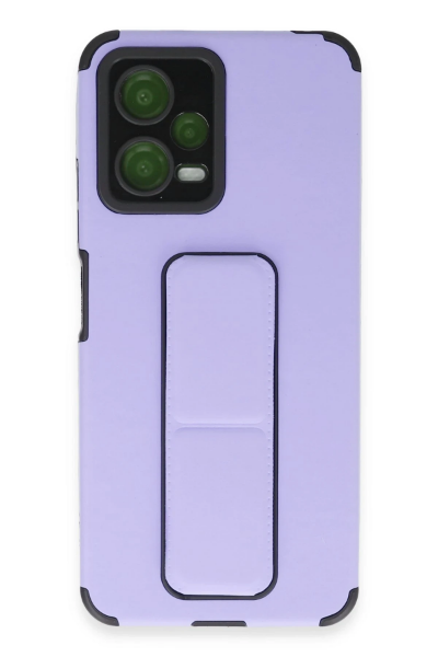 Newface Xiaomi Poco X5 5G Kılıf Mega Standlı Silikon - Lila resmi