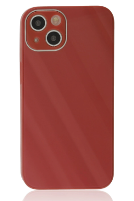 Newface iPhone 14 Plus Kılıf Glass Kapak - Bordo resmi