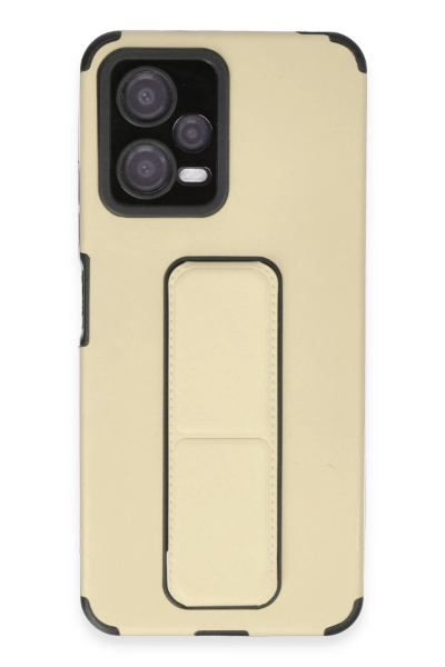 Newface Xiaomi Poco X5 5G Kılıf Mega Standlı Silikon - Gold resmi