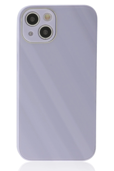 Newface iPhone 14 Plus Kılıf Glass Kapak - Lila resmi
