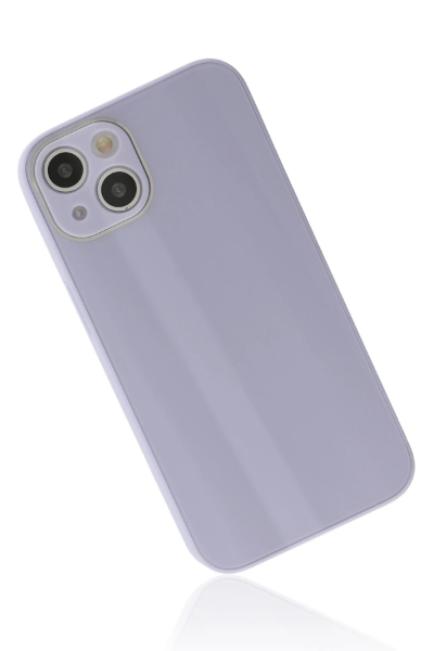 Newface iPhone 14 Plus Kılıf Glass Kapak - Lila resmi