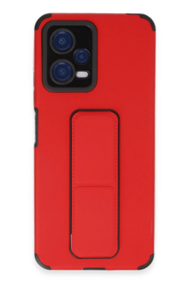 Newface Xiaomi Poco X5 5G Kılıf Mega Standlı Silikon - Kırmızı resmi