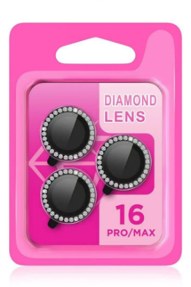 Newface iPhone 16 Pro Max Rock Metal Kamera Lens - Siyah resmi
