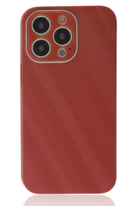 Newface iPhone 14 Pro Kılıf Glass Kapak - Bordo resmi