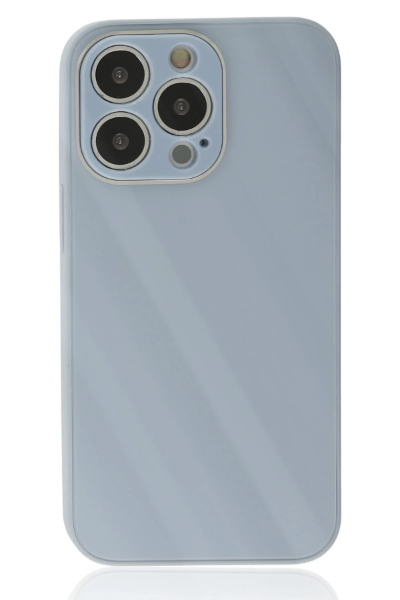 Newface iPhone 14 Pro Max Kılıf Glass Kapak - Sky Blue resmi