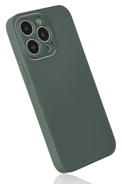Newface iPhone 14 Pro Max Kılıf Glass Kapak - Koyu Yeşil resmi