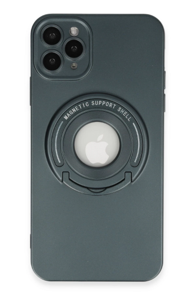 Newface iPhone 11 Pro Max Kılıf Lukka Magneticsafe Kapak - Koyu Yeşil resmi