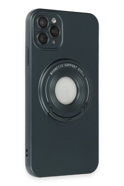 Newface iPhone 11 Pro Max Kılıf Lukka Magneticsafe Kapak - Koyu Yeşil resmi