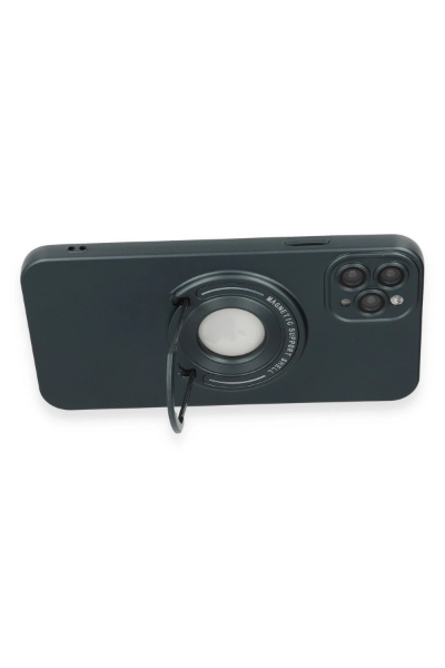 Newface iPhone 11 Pro Max Kılıf Lukka Magneticsafe Kapak - Koyu Yeşil resmi