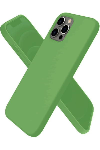 Newface iPhone 12 Pro Max Kılıf First Silikon - Yeşil resmi