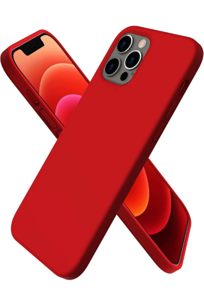 Newface iPhone 12 Pro Max Kılıf First Silikon - Koyu Kırmızı resmi