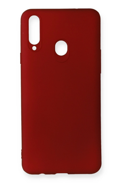 Newface Samsung Galaxy A20S Kılıf First Silikon - Bordo resmi