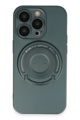 Newface iPhone 13 Pro Kılıf Lukka Magneticsafe Kapak - Koyu Yeşil resmi