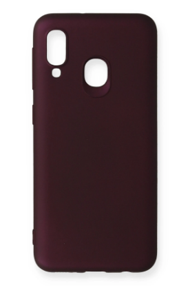 Newface Samsung Galaxy A20E Kılıf First Silikon - Mürdüm resmi