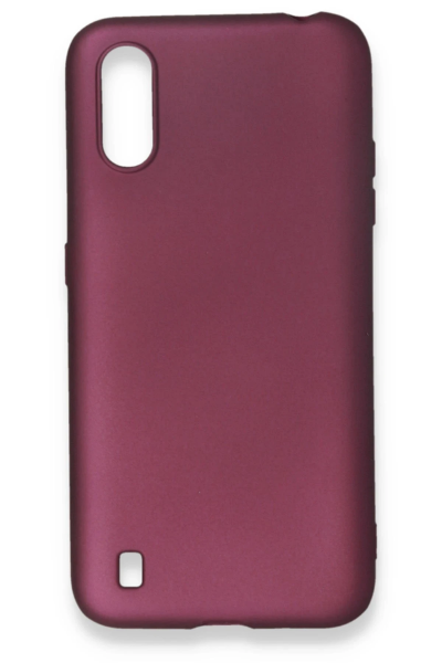 Newface Samsung Galaxy A01 Kılıf First Silikon - Mürdüm resmi