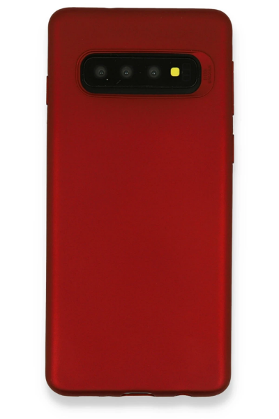 Newface Samsung Galaxy S10 Plus Kılıf First Silikon - Bordo resmi