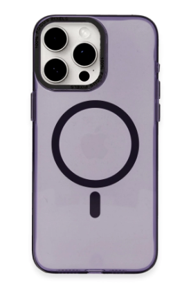 Newface iPhone 15 Pro Kılıf Anka PC Magneticsafe Sert Metal Kapak - Mor resmi